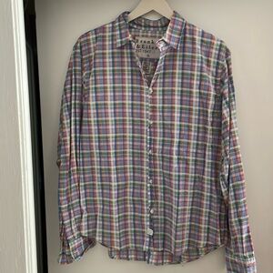 Frank and Eileen plaid button down shirt. Size S